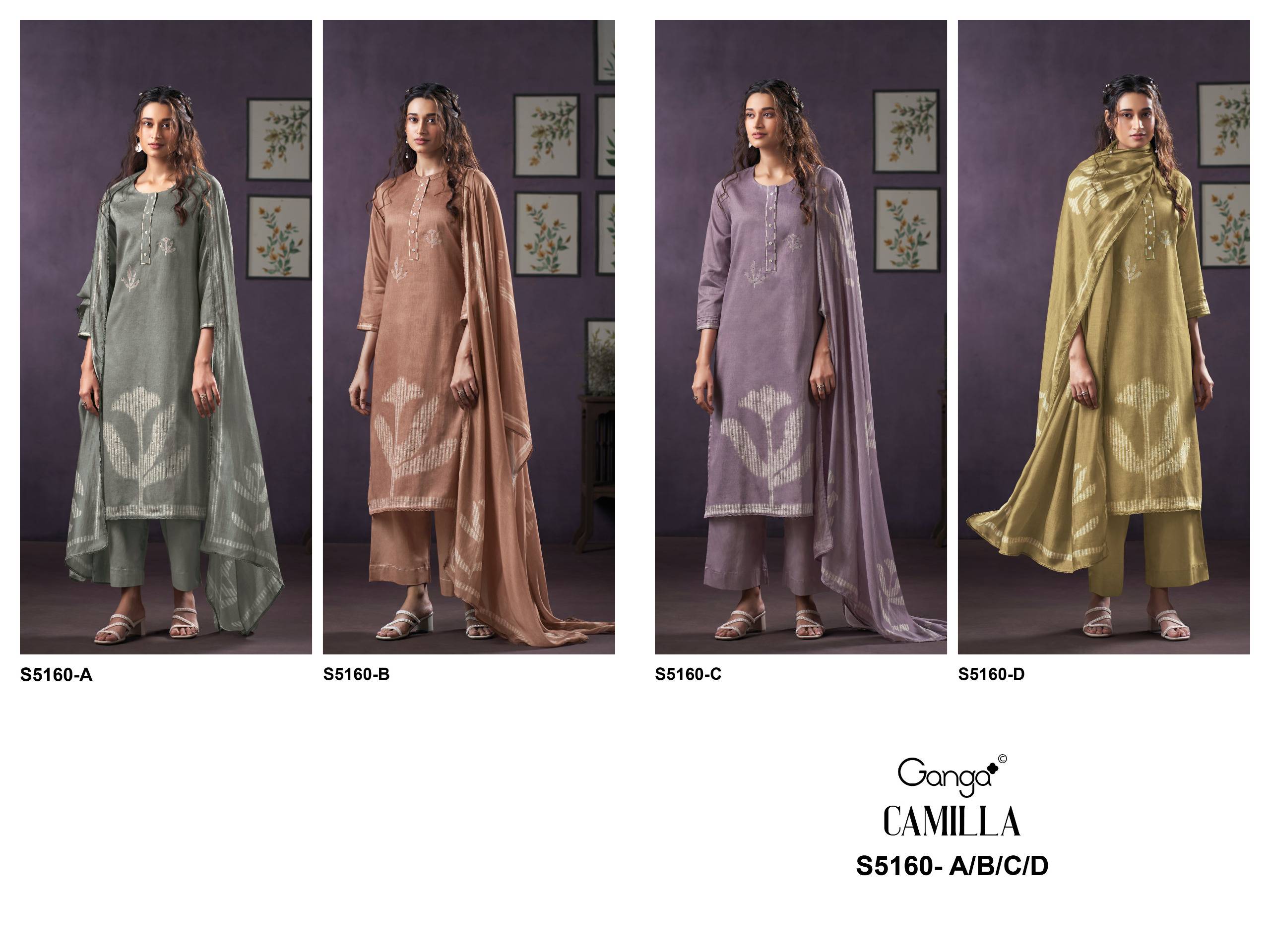 CAMILLA 5160 SERIES BY GANGA FASHION Beautiful Colourful COTTON SATIN Dresses At Wholesale Price